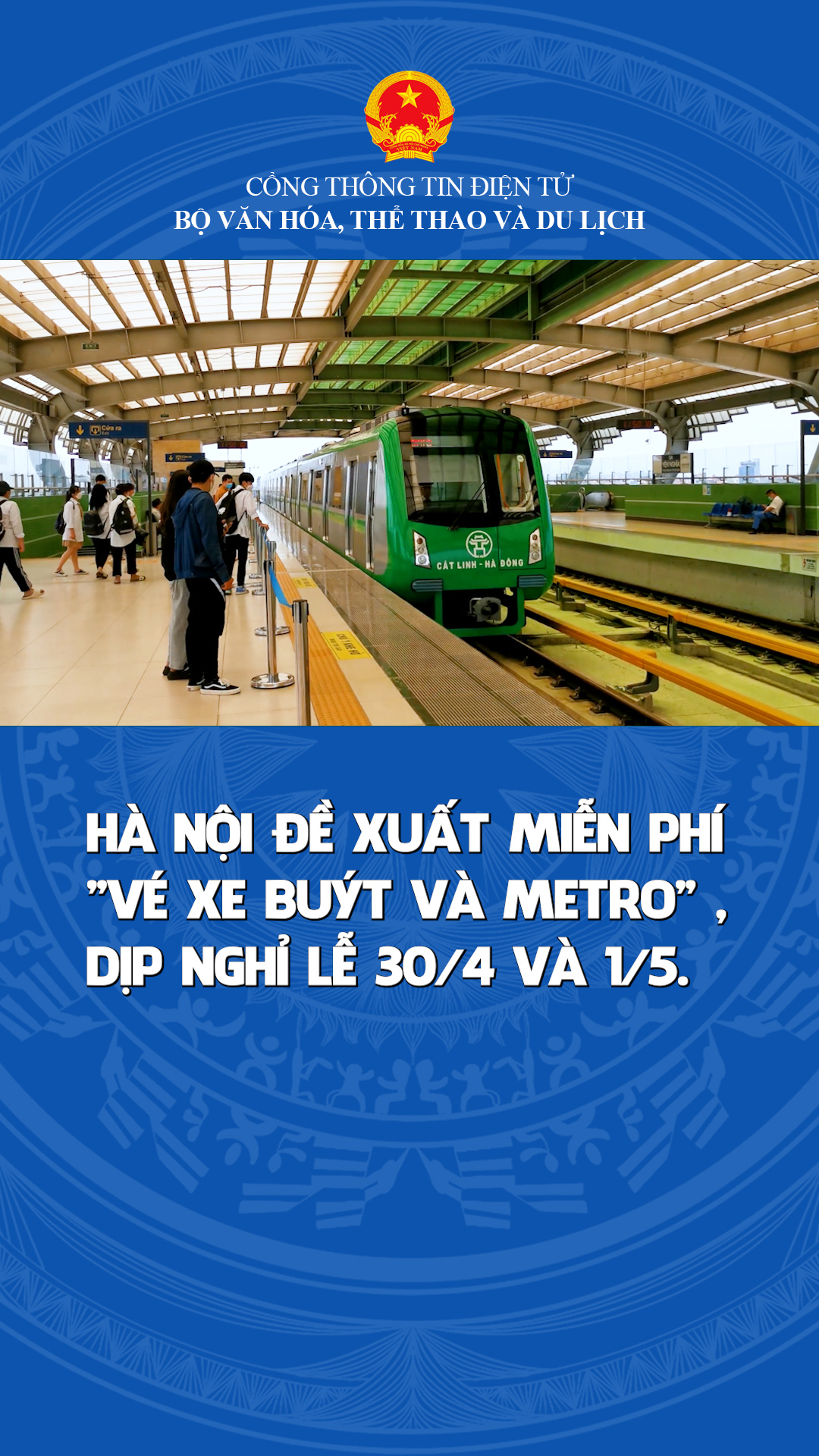 Hà Nội đề xuất miễn phí vé xe buýt và metro dịp nghỉ lễ 30/4 và 1/5.